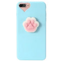 3D cartoon cat design on soft silicone iPhone case showing raised cat motif