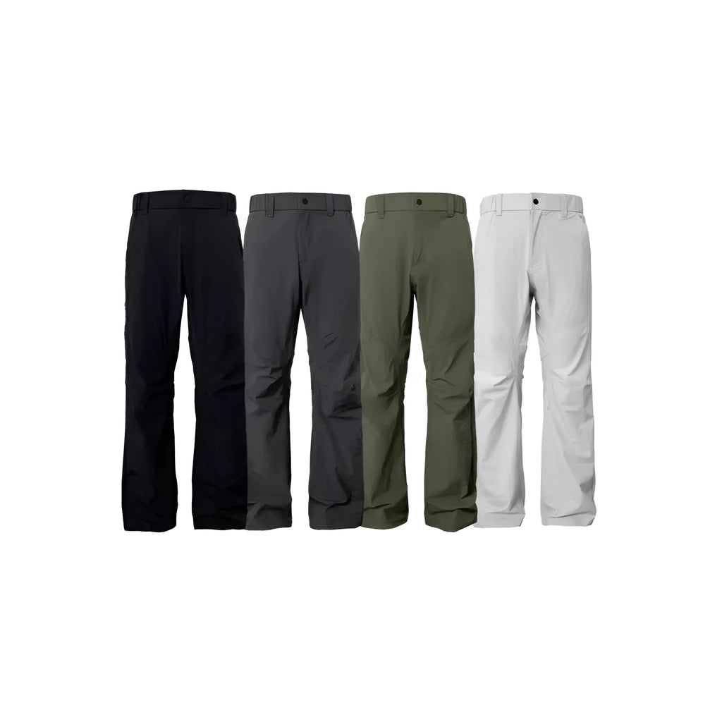 Straight cut casual trousers in chemical fibre blend fabric with elastic waistband in Army Green colour