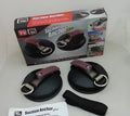 Black plastic and metal suction cup anchor measuring 11.8x5 cm with metal S-hooks on a car window