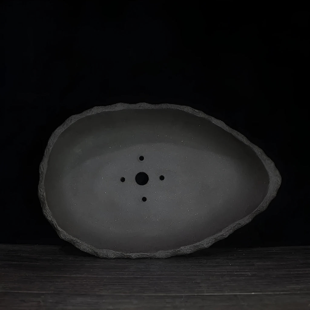 Handmade purple clay flower pot floor-standing large size with drainage hole options