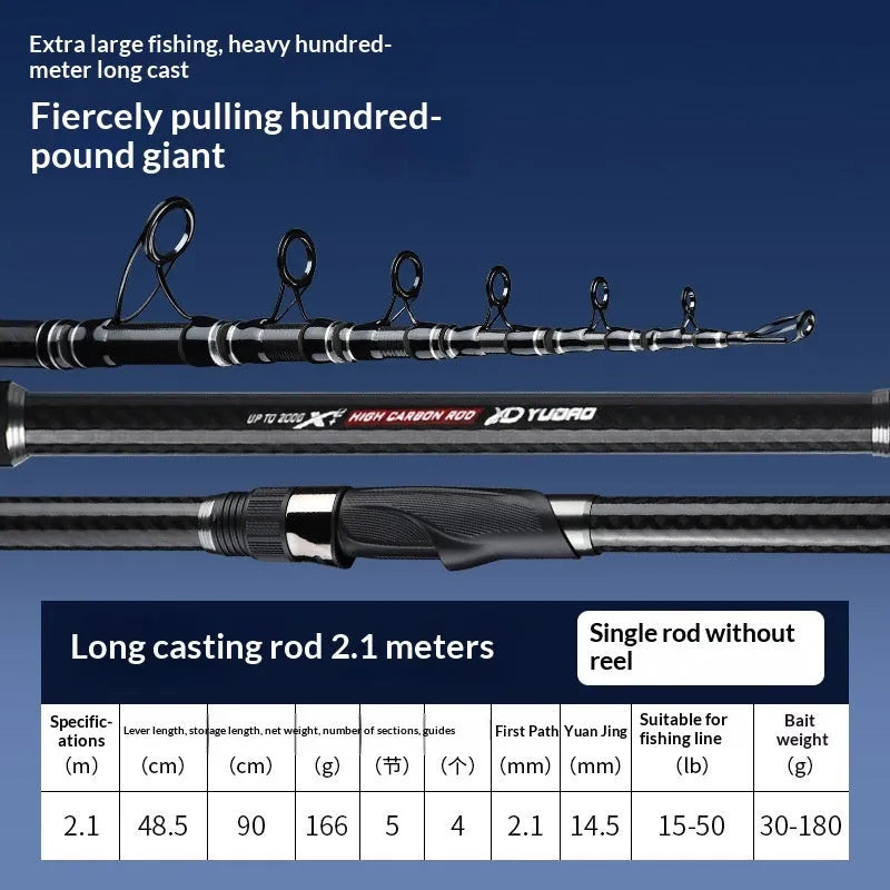 Sparkling Lake ultra-hard carbon casting rod in 2.1m to 5.4m sizes for sea and lake fishing