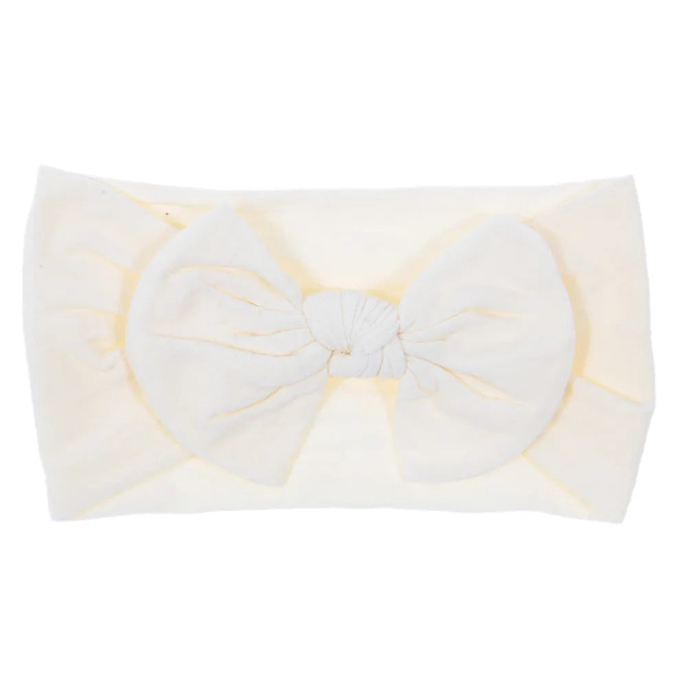 Bohemian children's hairband with wide nylon bow in Army Green, 10.5 x 7.5 cm bow, cloth band