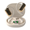 Sports ear hook open Bluetooth headset in black with digital display, Jerry chip, and waterproof build