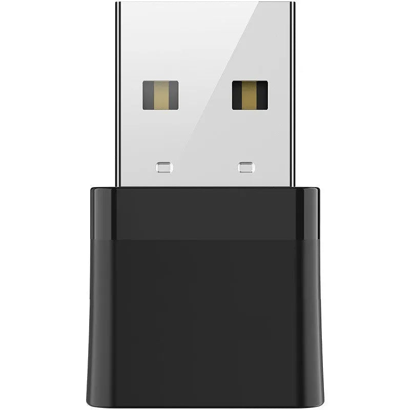 Black nickel-plated USB Bluetooth and dual-band WiFi adapter for PC connectivity