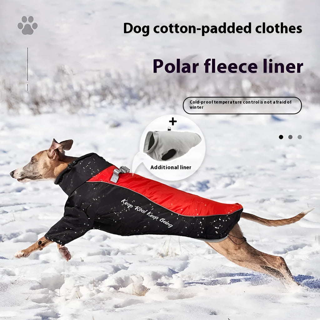 Polyester polar fleece dog jacket with liner in multiple colour options and sizes XL to 6XL