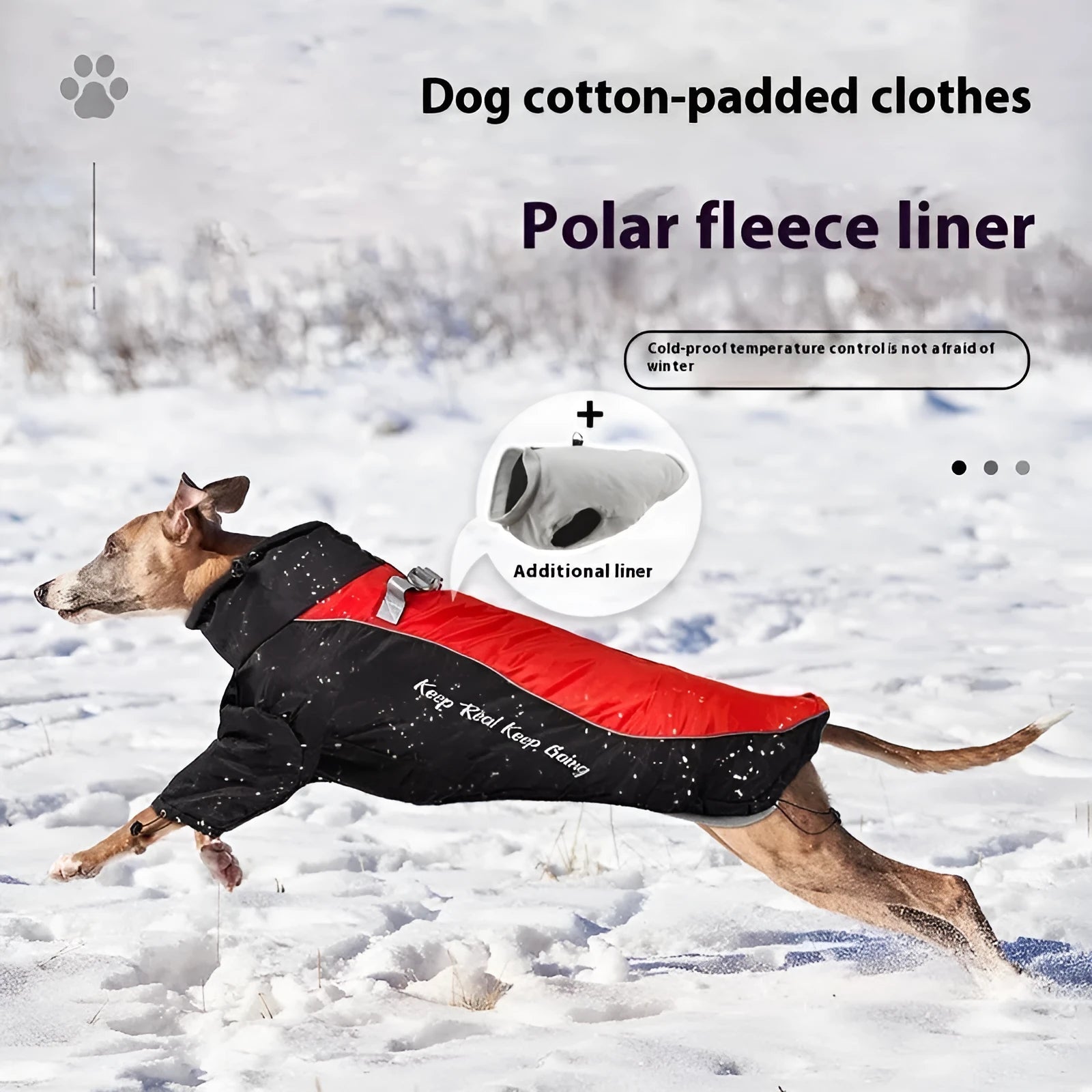 Polyester polar fleece dog jacket with liner in multiple colour options and sizes XL to 6XL