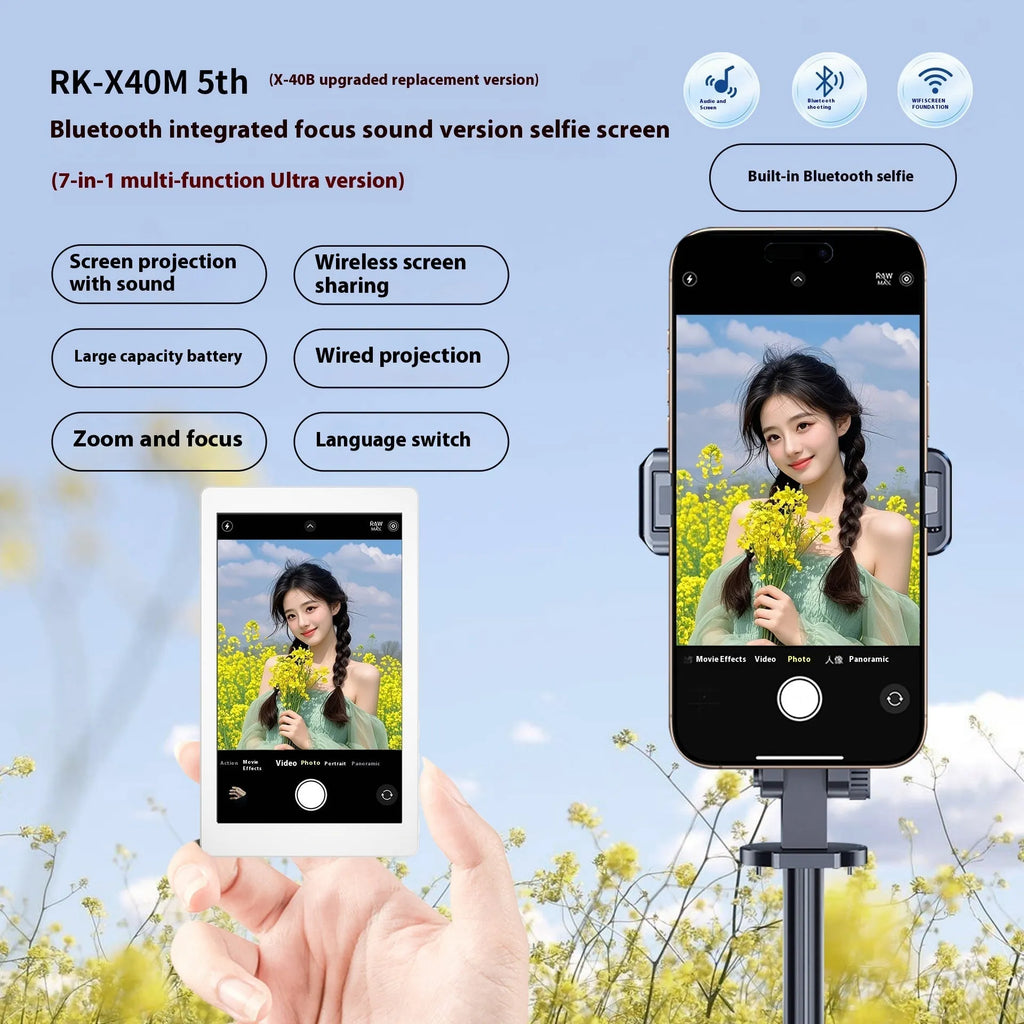 X40M mobile phone rear magnetic selfie display with audio zoom function in black, grey or white colours