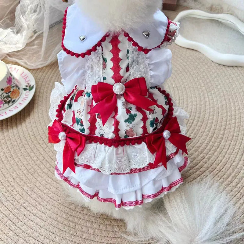 Rabbit skirt style princess pet dog dress clothing for small dogs with polyester material