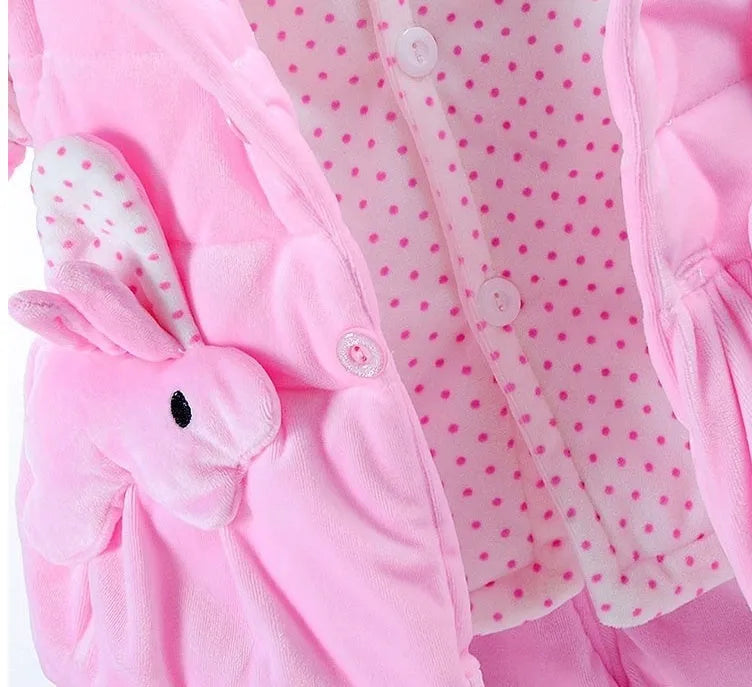 Girls three-piece autumn winter clothing set with jacket, vest, and trousers in pink colour