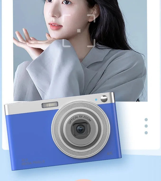 Student digital camera with retro design in three colours: Cherry Blossom Pink, Dark Night Black, Space White