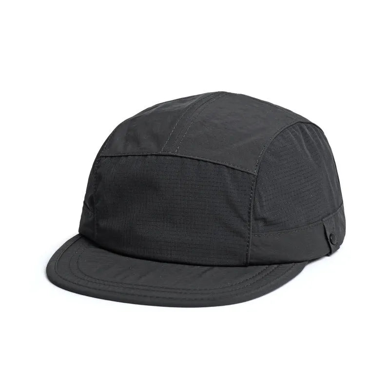 A dome crown polyester cap with a soft tongue, shown in Army Green colour, on a white background.