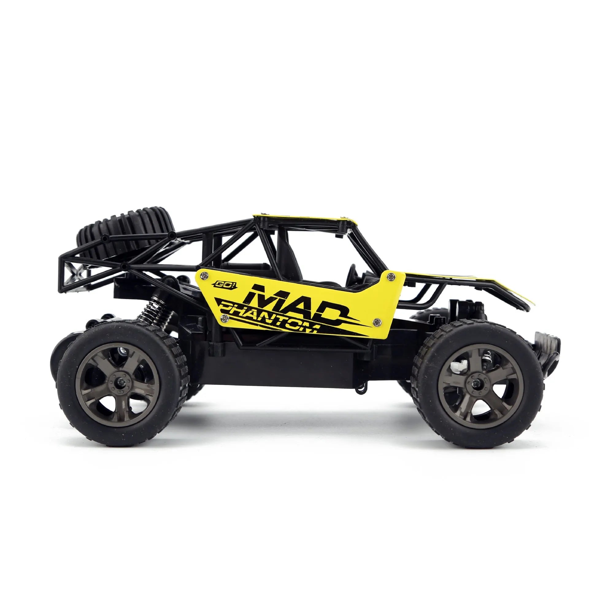 Blue and yellow 1:18 scale remote control off-road car with 2.4Ghz transmitter