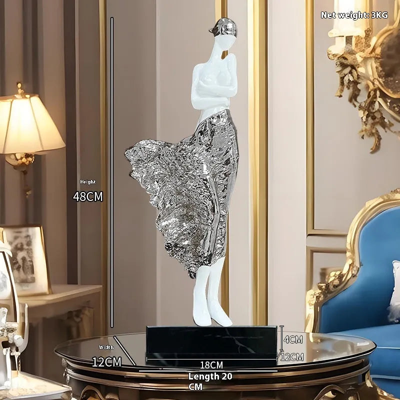 48cm tall metallic finish character ornament in modern style for home decoration