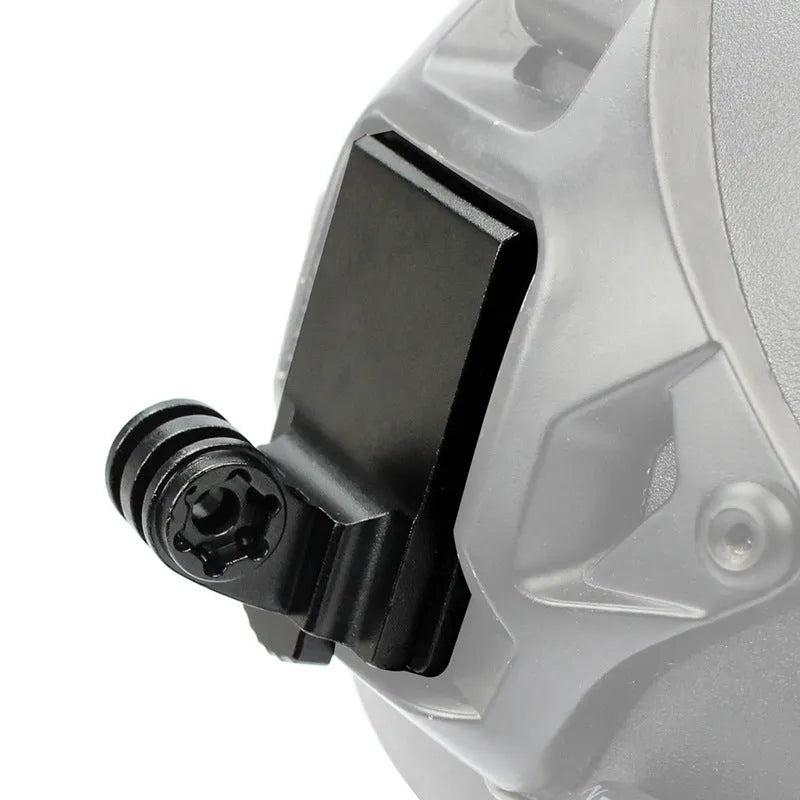 Aluminium alloy helmet camera mount bracket for GoPro and sports cameras with adjustable clamp