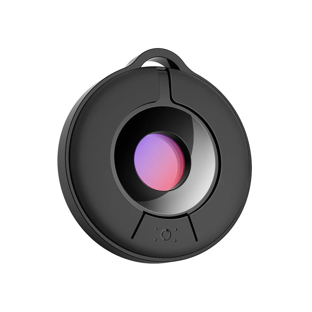 Compact infrared camera detection device with filtering lens for finding hidden surveillance cameras