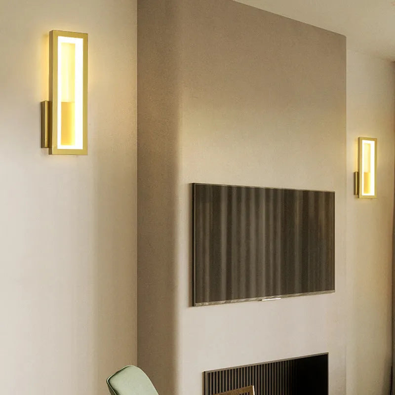 Modern Nordic corridor wall light with PVC lampshade in black, white or gold finish