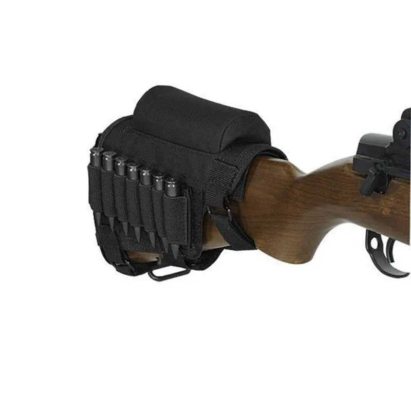 Tactical Crown ambidextrous nylon cheek rest with ammunition carrier for .308 .300 Winmag in black