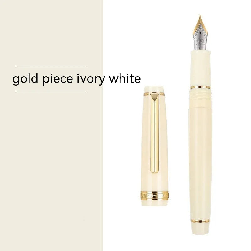 Resin business pen with stainless steel nib shown in a selection of colour and clip finish options.