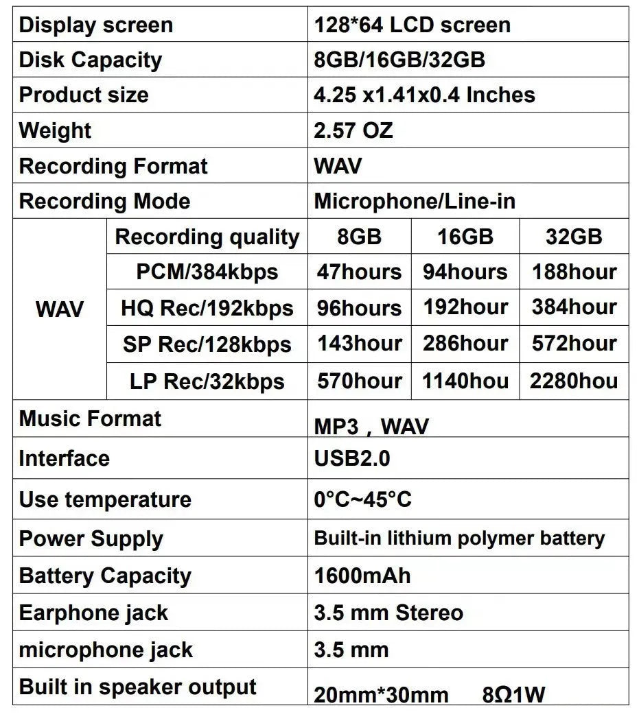 Black HD noise reduction digital recording pen with zinc alloy shell and 32GB capacity on a dark background