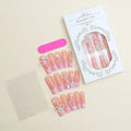 French manicure false nails with spot drill bow decoration in XB-70-48 colour with love pattern