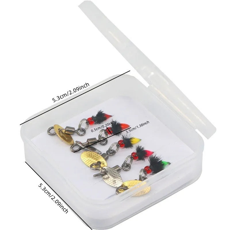 Bionic poisonous mosquito hook 5-piece fishing set with multicolour insect patterns