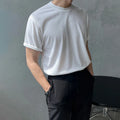 Men's cotton slim fit half sleeve T-shirt in white and black colours with round neck design