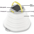 White portable camping lamp with single control button for tent lighting
