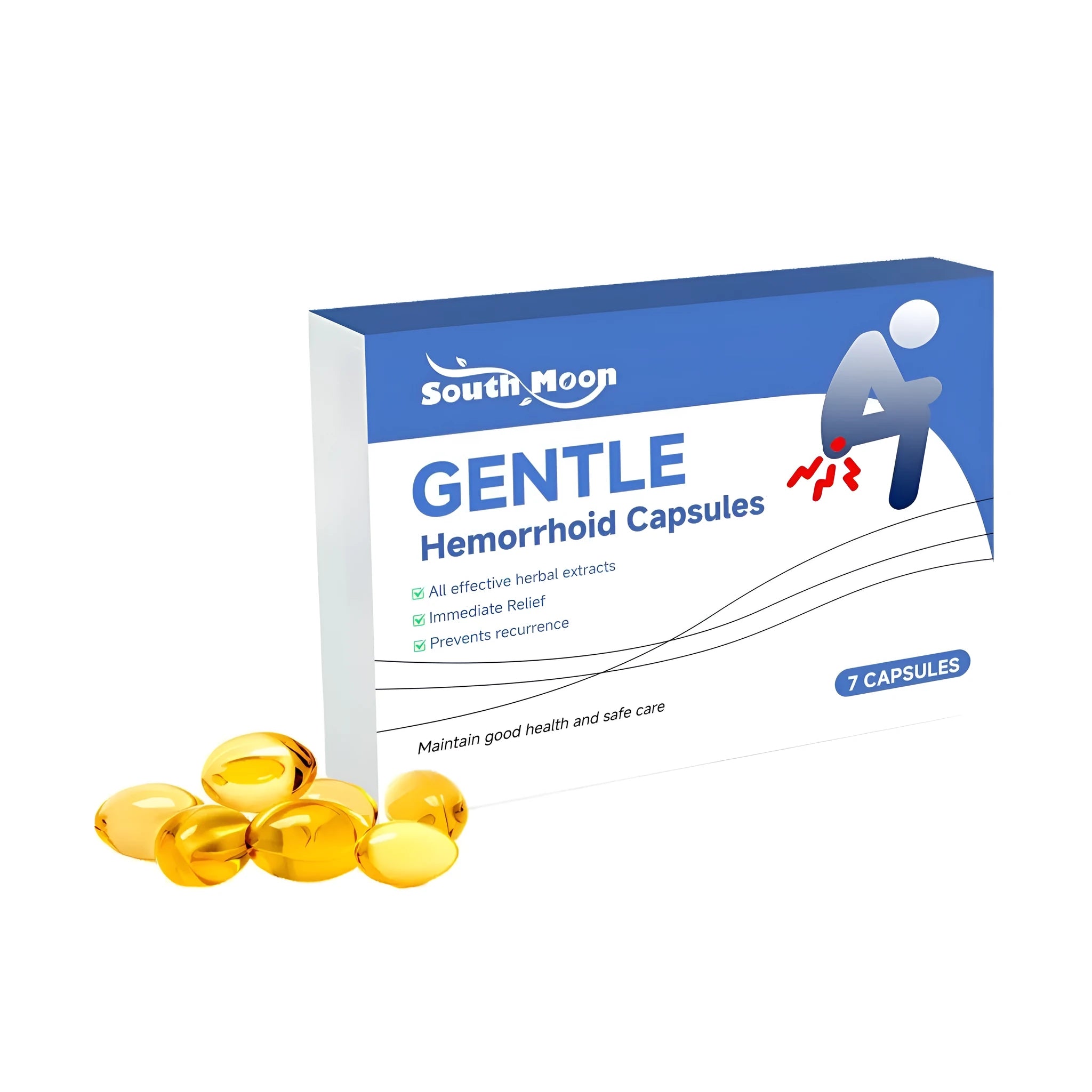 Pack of 7 body health care capsules with soybean extract and geranium ingredients