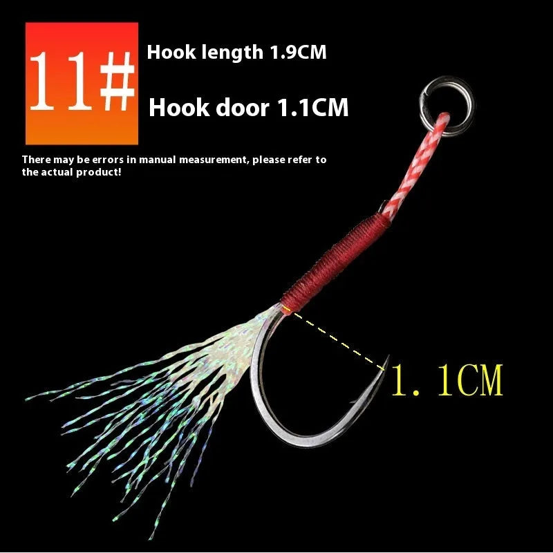 Bright wire iron plate single fishhook for DIY fishing lure construction