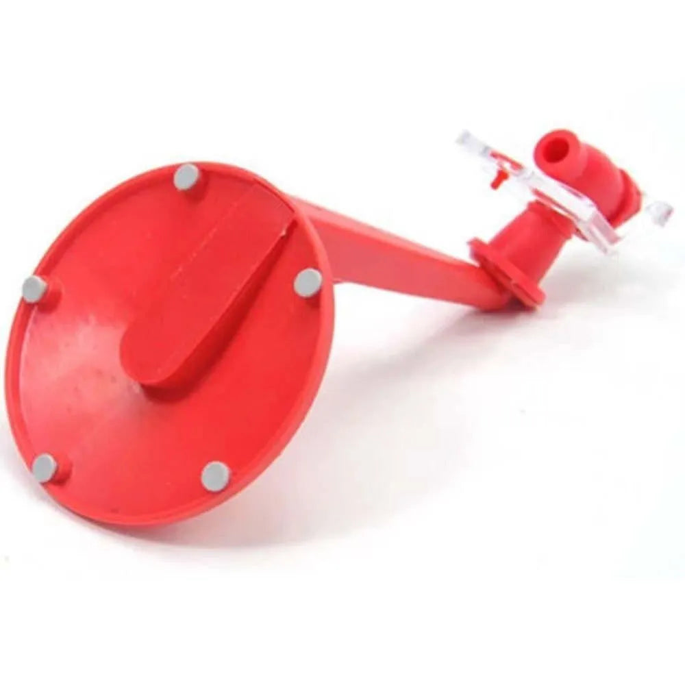 Red plastic Magic Tap manual soda bottle dispenser for 2-litre bottles.