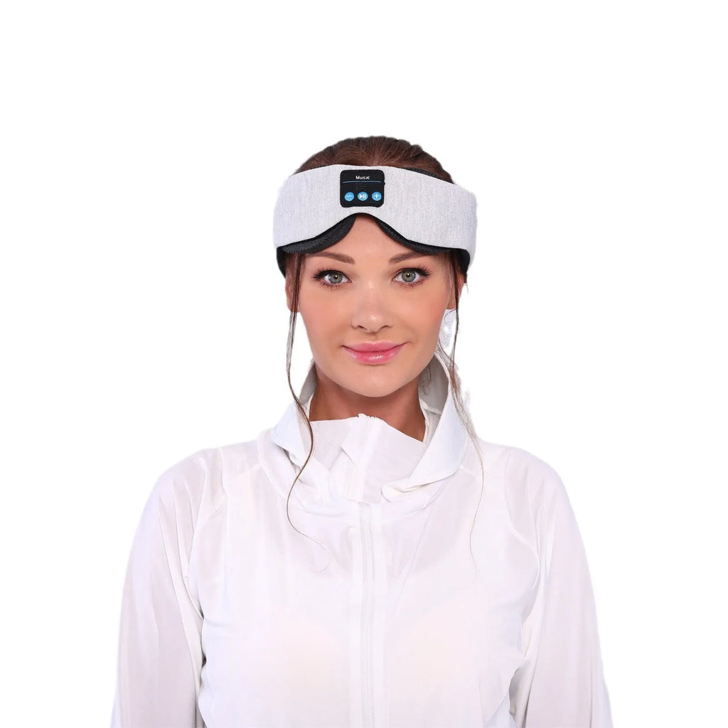 Grey outline Bluetooth sleeping eye mask for pressure-free sleep with long eyelashes