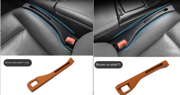 Black waterproof plastic car seat gap storage pocket with handle.