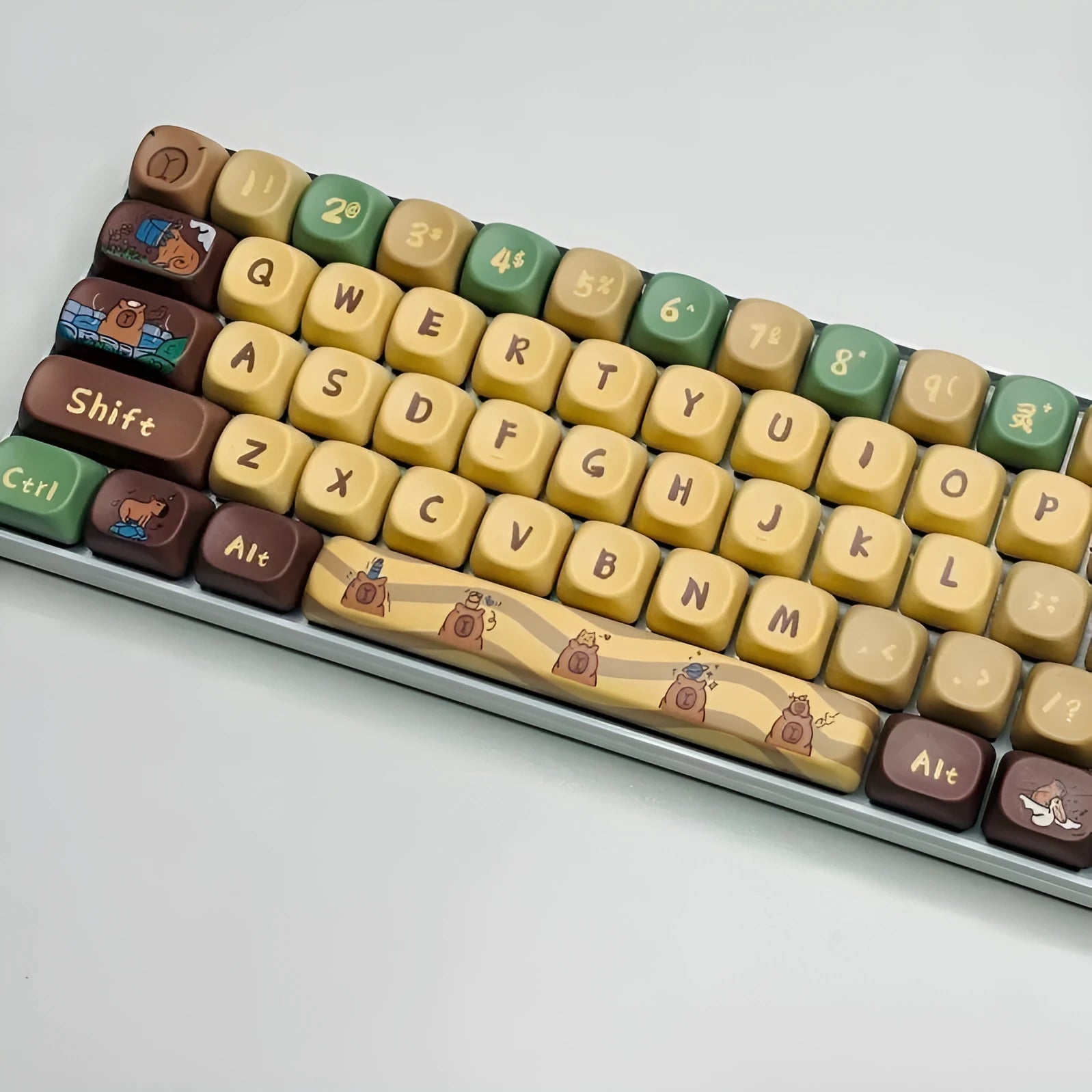 Capabala 130 key ABS mechanical keyboard keycap set with MOA profile laid out.