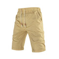 Men's solid-colour casual shorts with a drawstring waistband and a zipper pocket on the leg.