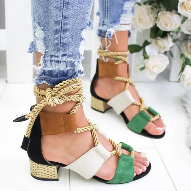 Women's suede platform sandals with front strap and ankle strap in various colours