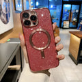 Transparent magnetic TPU phone case for iPhone, showing coloured edges in blue, with raised camera bezel