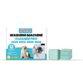 A pack of 12 dissolvable washing machine cleaning sheets for drum cleaning and deodorising.