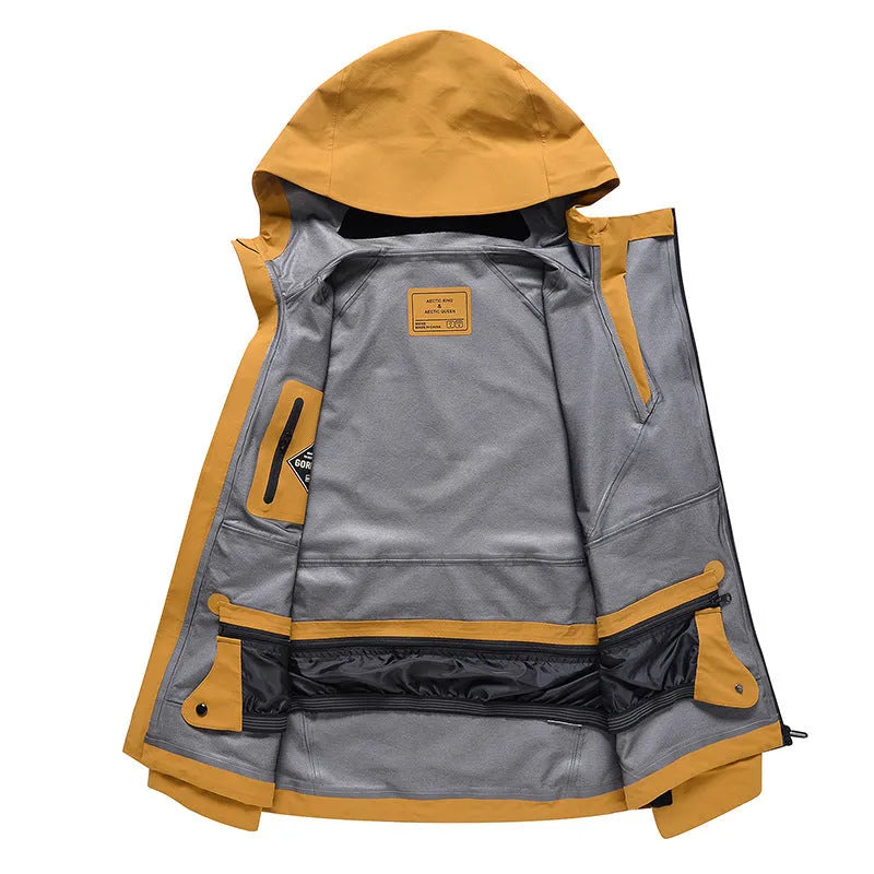 Unisex thin windproof waterproof ski suit in black, grey, yellow or liner colours for winter sports