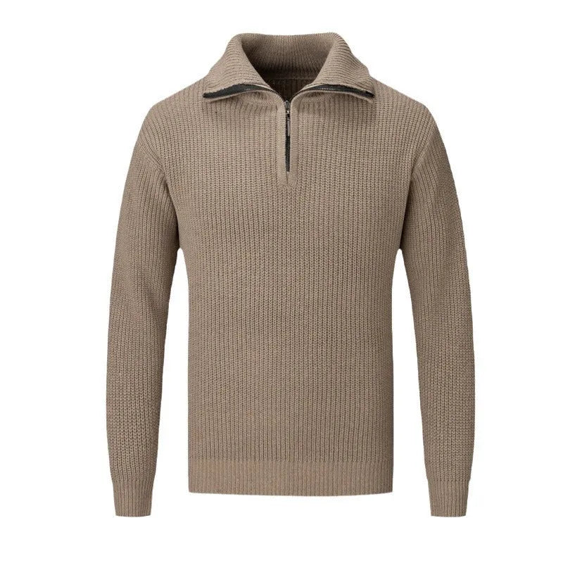 Men's slim fit pullover sweater in solid colour for autumn winter leisure wear