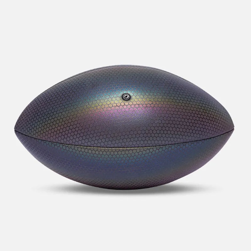 Luminous fluorescent reflective football size 9 with PU surface, machine sewn, reflective finish for night training