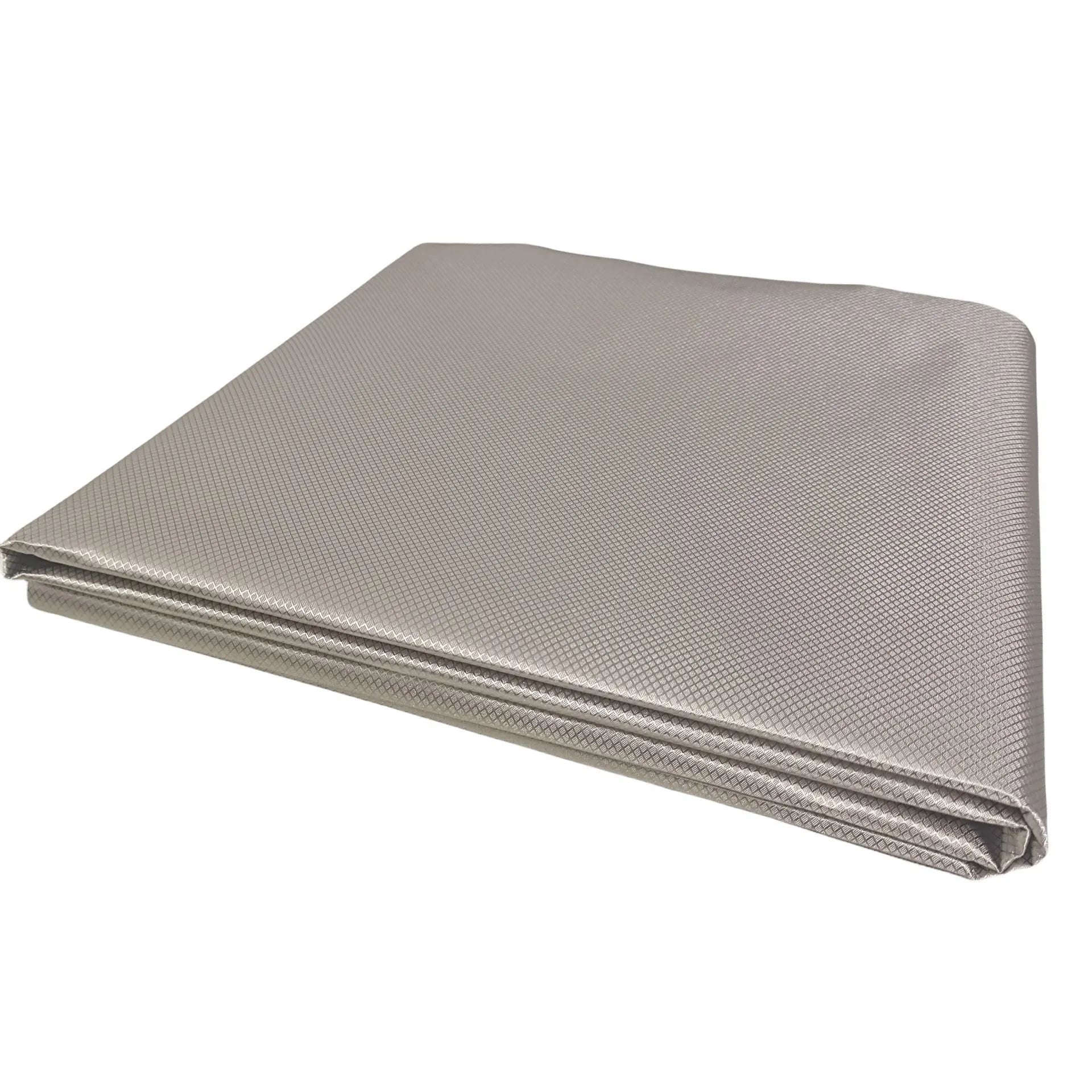 Grey diamond lattice radiation protection fabric with copper nickel blend for RFID signal shielding applications