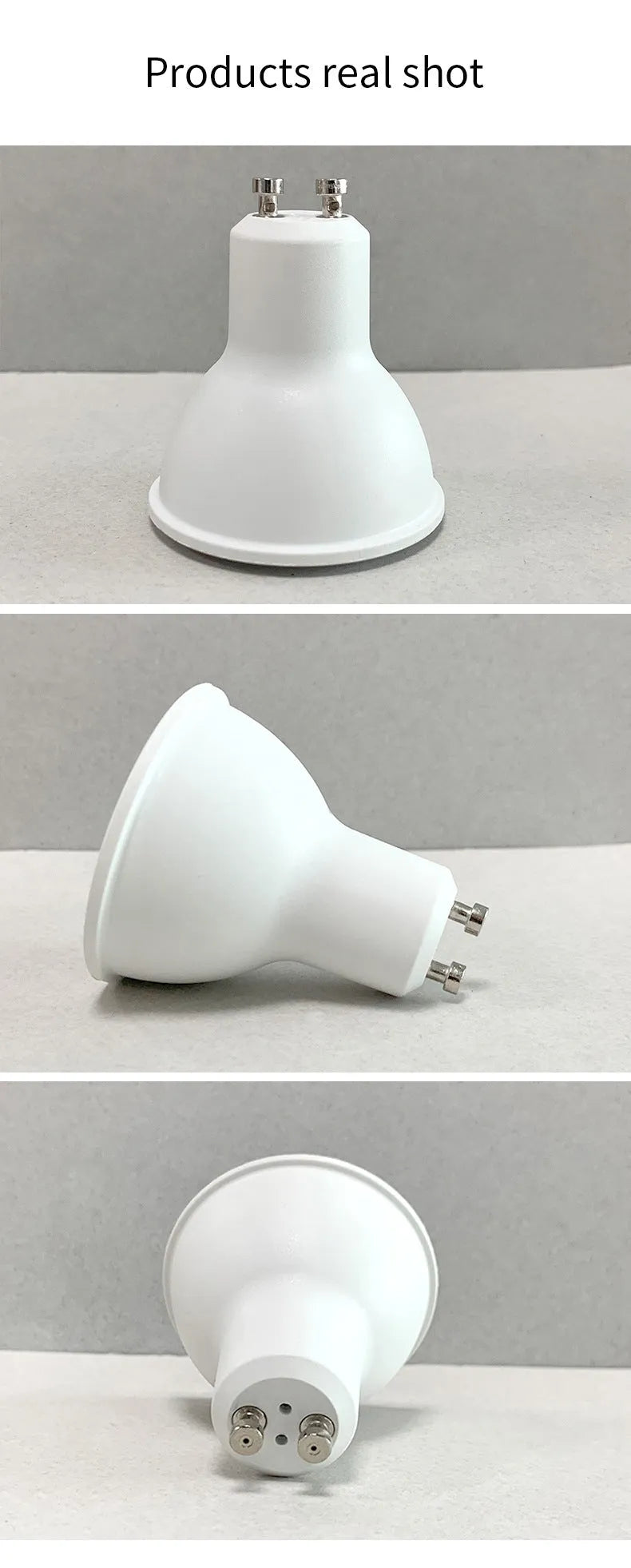 GU10 RGBCCT smart spotlight with wifi and voice control, 50mm diameter by 55mm length