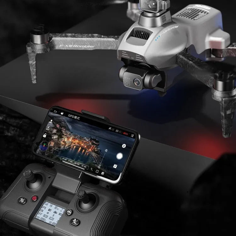 White foldable brushless quadcopter drone with 4K camera and obstacle avoidance sensors