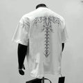 Men's pure cotton short sleeve T-shirt in loose fit business style, available in white and black colours