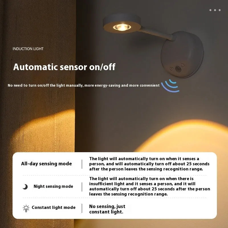 Geometric modern rechargeable wall lamp in black and white colours with remote control