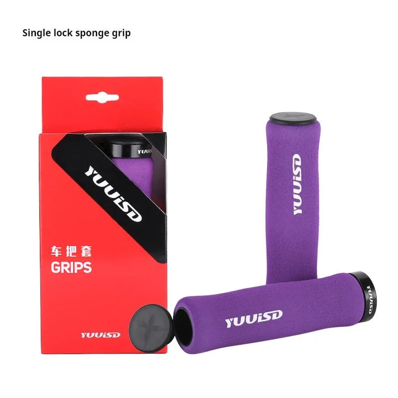 Ultra-light 41g soft sponge mountain bike handle covers in black, purple and biange colours