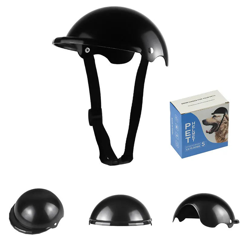 Small size S plastic pet safety helmet for motorcycles in a choice of four colours.