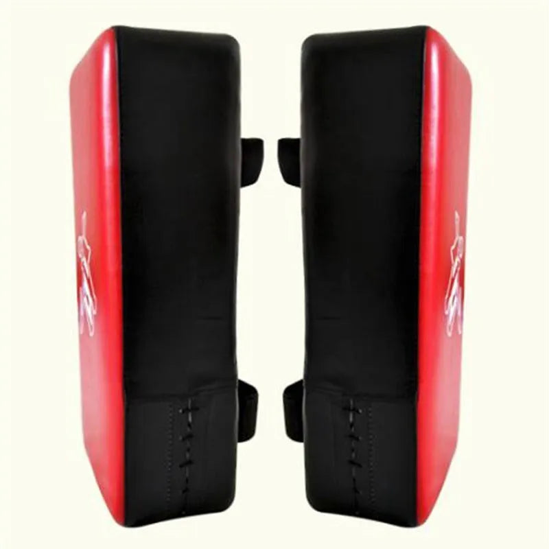 Blue and red vertical square foot boxing target props made of thickened PU material.