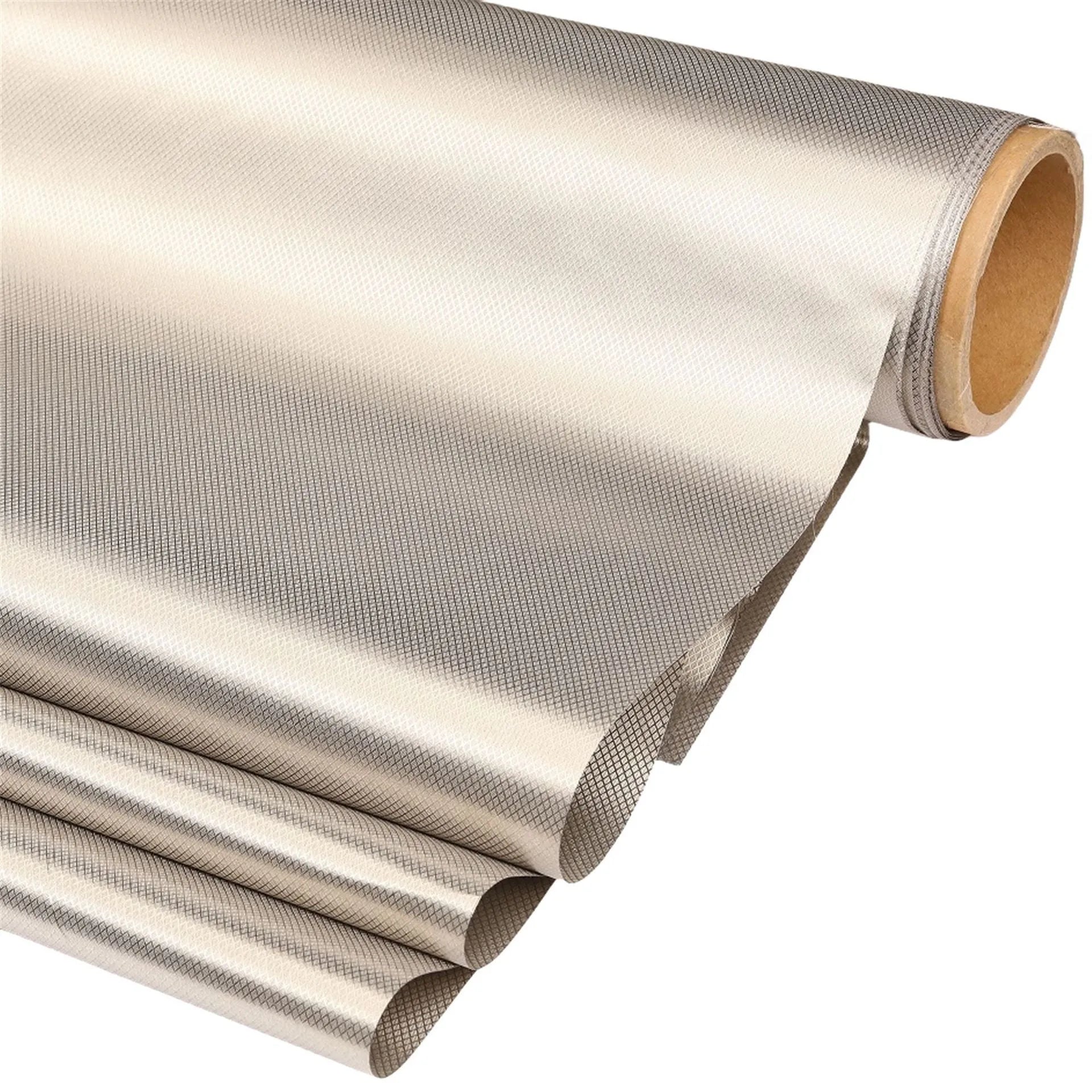 Grey diamond lattice radiation protection fabric with copper nickel blend for RFID signal shielding applications