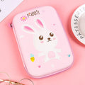 Square canvas pencil case with cartoon anime print in rabbit, dinosaur, or moon cat design.